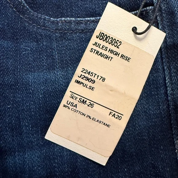 NWT J Brand Jules high rise straight - Picture 2 of 6